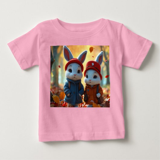 T-shirt Pour Bébé Bunny Duo dans le style Pixar Baby Tee (Devant)