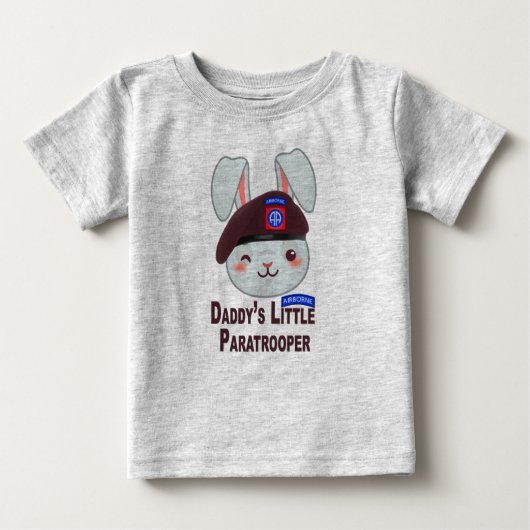 T-shirt Pour Bébé "Bunny, le petit parachutiste de papa" (Devant)