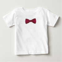 Burgundy Bow Cravate Bowtie Mariage Prom Baby Tee