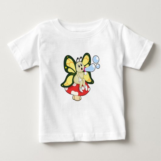 T-shirt Pour Bébé Butterfly with Soap bubbles (Devant)
