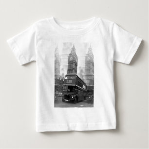 T-shirt Pour Bébé BW Black & White London Bus & Big Ben