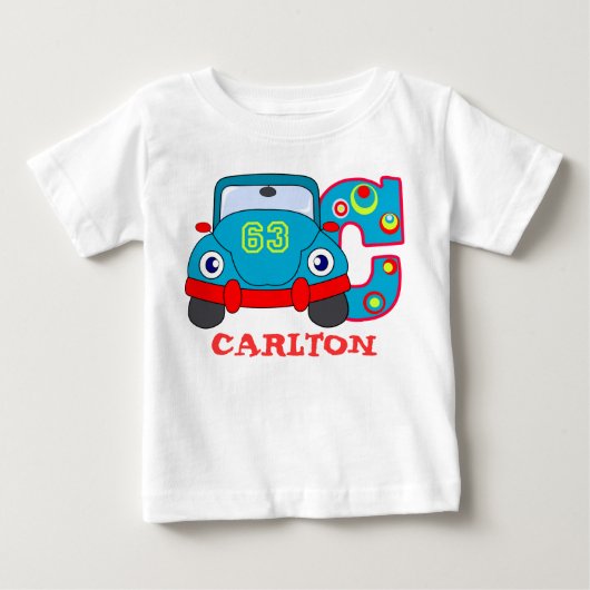T-shirt Pour Bébé C CAR, nom initial (Devant)