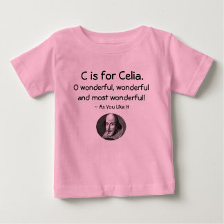 T-shirt Pour Bébé C est pour Celia ・ Une petite chemise Shakespeare