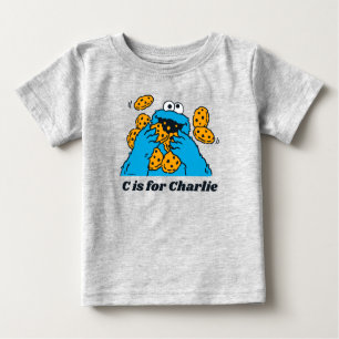 T-shirt Pour Bébé C est pour Cookie Monster   Ajouter Votre Nom