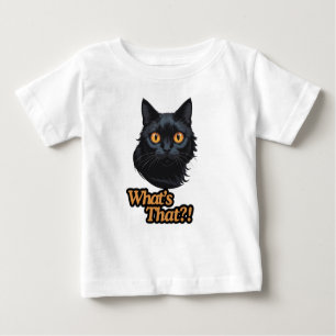 T-shirt Pour Bébé C’est quoi, ça ? ! Chat noir dans une pochette sur