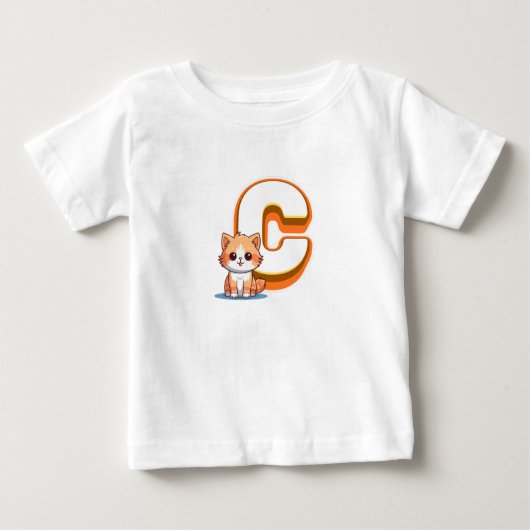 T-shirt Pour Bébé C pour chat (Devant)