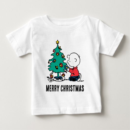 T-shirt Pour Bébé cacahuètes | Lumières de Noël Brown Charlie (Devant)