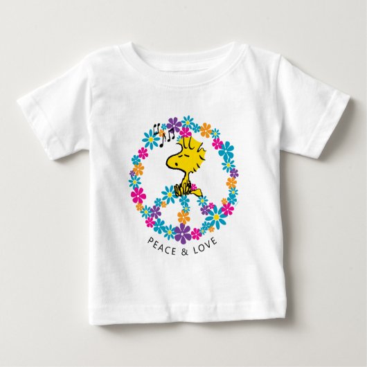 T-shirt Pour Bébé cacahuètes | Panneau de paix aux fleurs de bois (Devant)