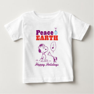 T-shirt Pour Bébé cacahuètes   Peace on Earth Snoopy & Woodstock