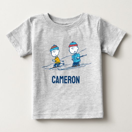 T-shirt Pour Bébé cacahuètes | Ski d'hiver sur les pistes | Ajouter  (Devant)