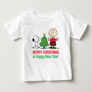 T-shirt Pour Bébé cacahuètes Snoopy & Charlie Arbre de Noël Brown