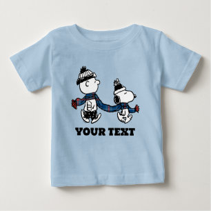 T-shirt Pour Bébé cacahuètes   Snoopy & Charlie Brown Winter Scarf