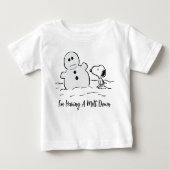 T-shirt Pour Bébé cacahuètes | Snoopy Construit Un Snowman (Devant)