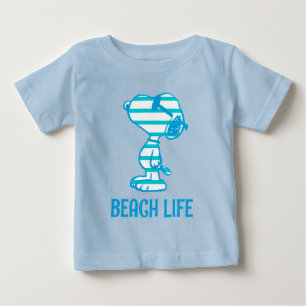 T-shirt Pour Bébé cacahuètes   Snoopy Cyan Stripes Lunettes de solei
