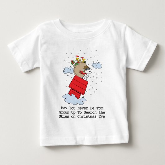 T-shirt Pour Bébé cacahuètes | Snoopy l'As Volant à Noël (Devant)