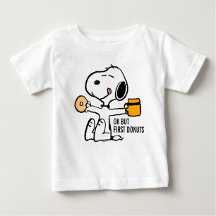 T-shirt Pour Bébé cacahuètes   Snoopy OK mais premier café