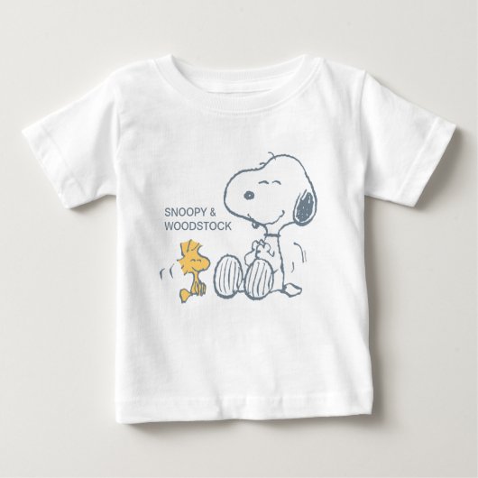 T-shirt Pour Bébé cacahuètes | Snoopy & Woodstock Happy (Devant)