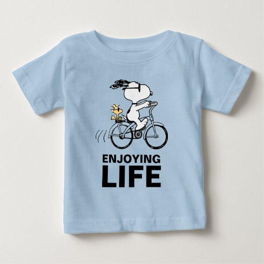 T-shirt Pour Bébé cacahuètes | Vélo Snoopy & Woodstock (Devant)