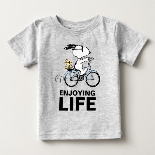 T-shirt Pour Bébé cacahuètes | Vélo Snoopy & Woodstock (Devant)