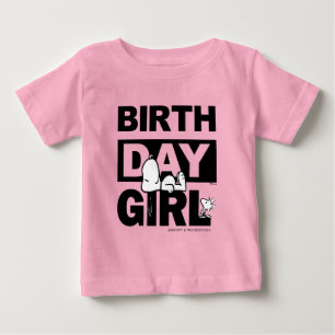 T-shirt Pour Bébé Cachou personnalisé   Snoopy Fille d'anniversaire
