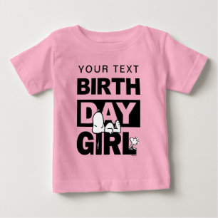 T-shirt Pour Bébé Cachou personnalisé Snoopy Fille d'anniversaire