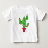 T-shirt Pour Bébé Cactus de Noël, Lumières de Noël, Cactus mignons (Devant)