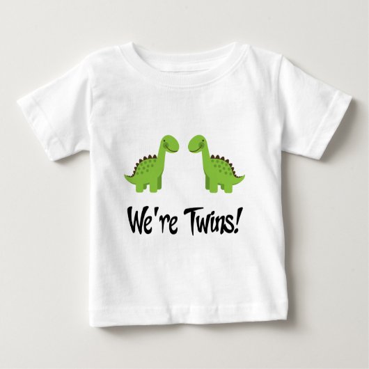 T-shirt Pour Bébé Cadeau Cute Dinosaur Twins (Devant)
