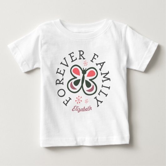 T-shirt Pour Bébé Cadeau d'adoption pour papillon rose pour toute la (Devant)