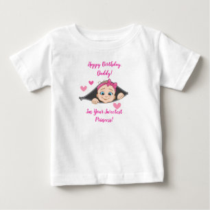 T-shirt Pour Bébé Cadeau d'anniversaire pour Papa de Bébé Fille - Jo