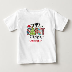 T-shirt Pour Bébé Cadeau de mon premier Noël bébé personnalisé