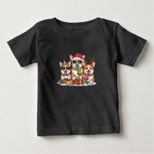 T-shirt Pour Bébé Cadeau de Noël pour maman amoureuse de chiens Corg