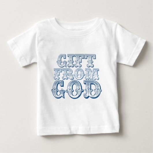 T-shirt Pour Bébé CADEAU D'UN DIEU dans le bleu (Devant)