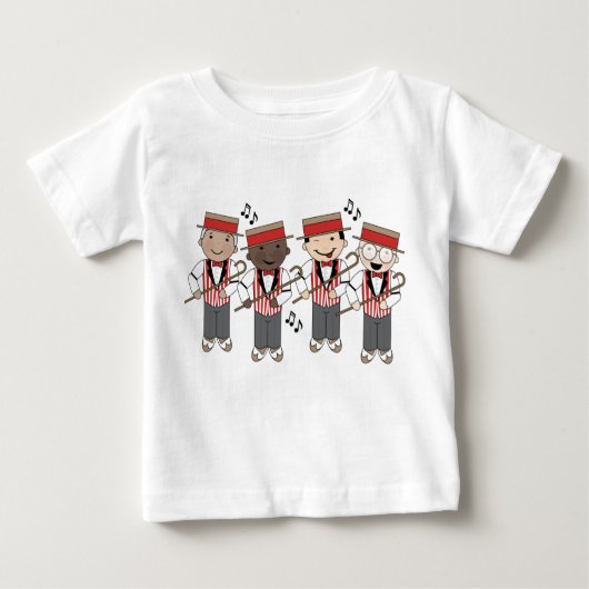 T-shirt Pour Bébé Cadeau mignon de quartet de raseur-coiffeur (Devant)