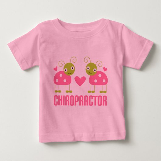 T-shirt Pour Bébé Cadeau rose de chiroprakteur de coccinelle (Devant)