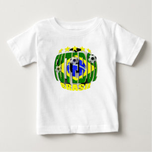 T-shirt Pour Bébé Cadeaux cinq étoiles Brésil de ballon de footbal