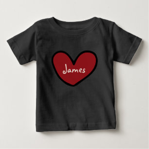 T-shirt Pour Bébé Cadeaux de bébé à motif de cœur doux personnalisé