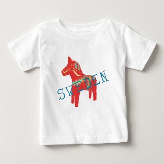 T-shirt Pour Bébé Cadeaux et salutations de cheval de Dala de (Devant)