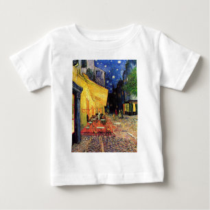 T-shirt Pour Bébé Café Terrasse à la nuit par Vincent van Gogh