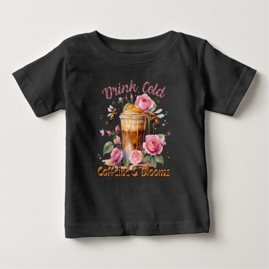 T-shirt Pour Bébé Caféine et fleurs : Café glacé délicieux (Devant)