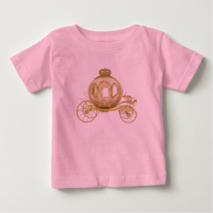 T-shirt Pour Bébé Calèche de princesse rose et or bébé fille