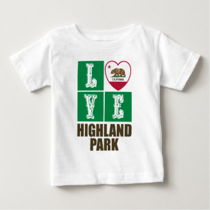 T-shirt Pour Bébé California Republic State Flag Heart Highland Park