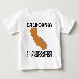 T-shirt Pour Bébé Californie - #1 en population, #1 en copulation