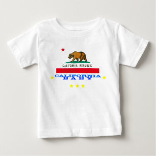 T-shirt Pour Bébé californie bébé + drapeau
