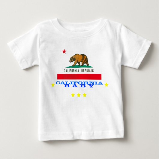 T-shirt Pour Bébé californie bébé + drapeau (Devant)