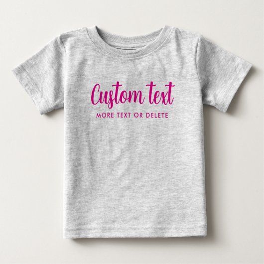 T-shirt Pour Bébé Calligraphy Custom Text Pic Template Heather Grey (Devant)