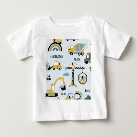T-shirt Pour Bébé Camion à benne de construction (Devant)