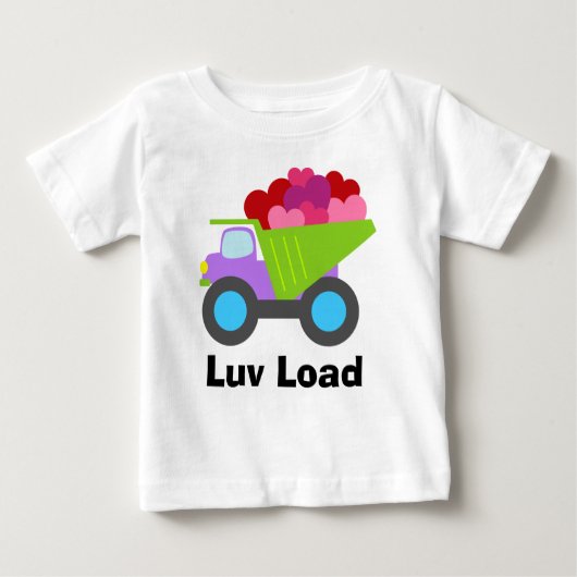 T-shirt Pour Bébé Camion à Coeurs de Garçons Mignons (Devant)