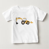 T-shirt Pour Bébé Camion de construction Backhoe (Devant)