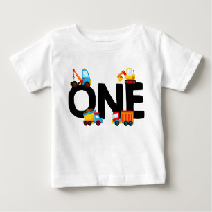 T-shirt Pour Bébé Camion de construction pour le premier anniversair
