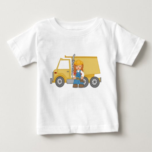 T-shirt Pour Bébé Camion de pompage fille (Devant)